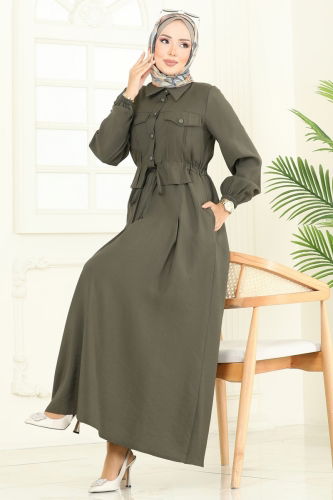 S.L. - Dress 2713SL432 Dark Khaki