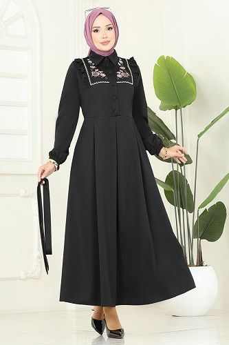 moda selvim Dress 2725SL432 Black - Thumbnail