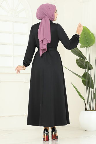 moda selvim Dress 2725SL432 Black - Thumbnail