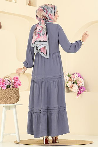 moda selvim Dress 2733SL432 Anthracite - Thumbnail