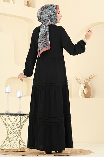 moda selvim Dress 2733SL432 Black - Thumbnail