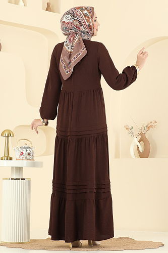 moda selvim Dress 2733SL432 Brown - Thumbnail