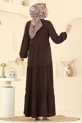 moda selvim Dress 2733SL432 Brown - Thumbnail