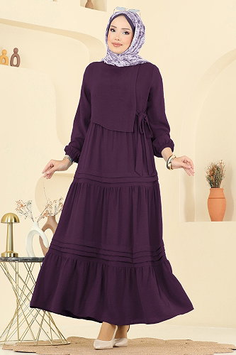 moda selvim Dress 2733SL432 Damson - Thumbnail