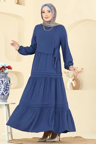 moda selvim Dress 2733SL432 Dark Indigo - Thumbnail