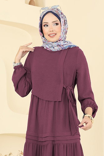 moda selvim Dress 2733SL432 Dark Rose Dusky - Thumbnail