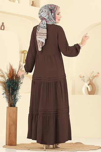 moda selvim Dress 2733SL432 Light Brown - Thumbnail
