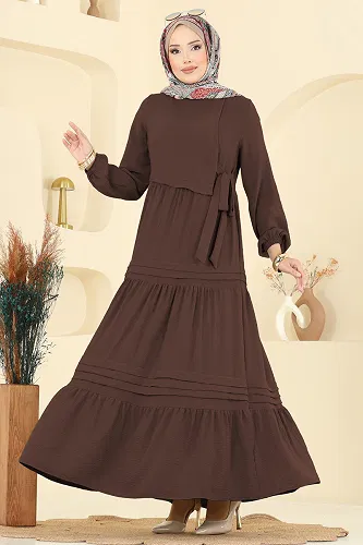 moda selvim Dress 2733SL432 Light Brown - Thumbnail