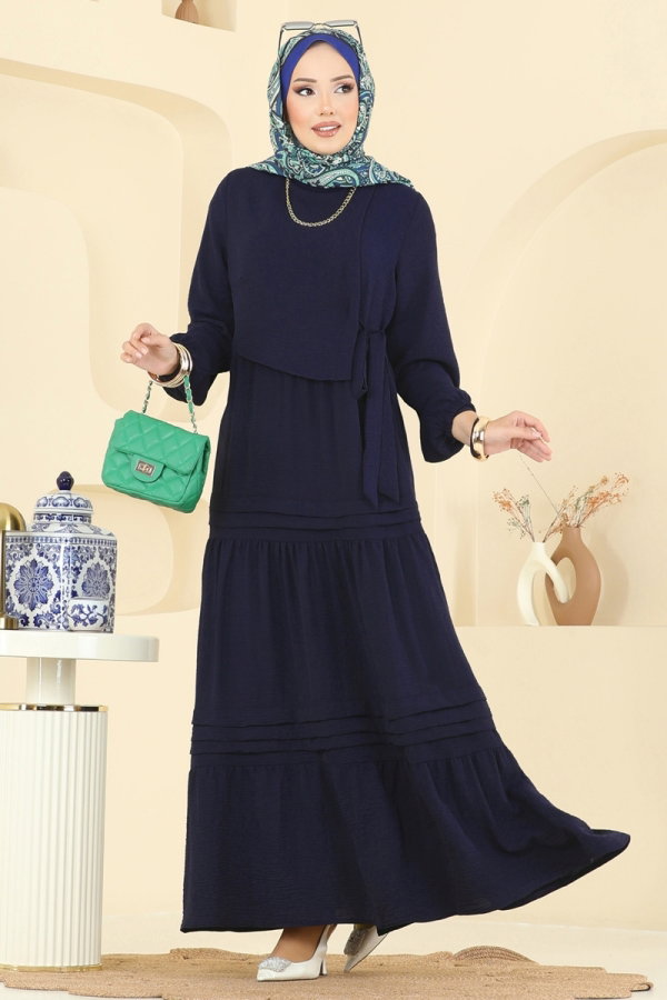 Dress 2733SL432 Navy Blue - Moda Selvim