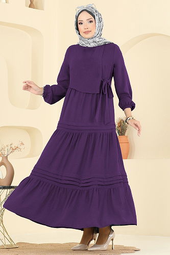 moda selvim Dress 2733SL432 Purple - Thumbnail