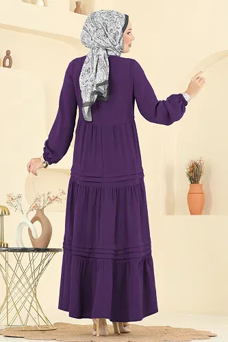 moda selvim Dress 2733SL432 Purple - Thumbnail