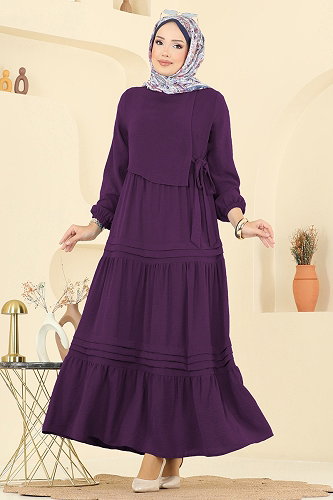 moda selvim Dress 2733SL432 Purple - Thumbnail