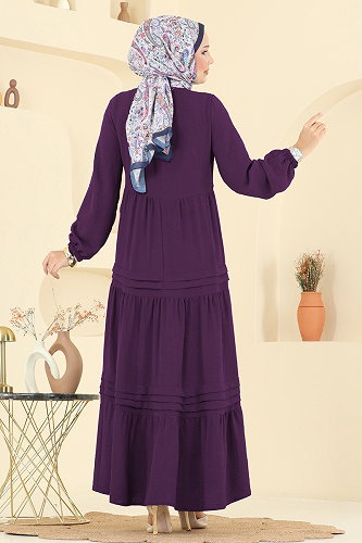 moda selvim الفستان أرجواني 2733SL432 - Thumbnail
