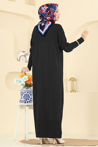 moda selvim الفستان أسود 2736AYD574 - Thumbnail