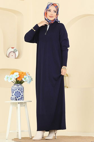 moda selvim الفستان كحلي 2736AYD574 - Thumbnail