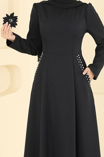 moda selvim Dress 2741SL432 Black - Thumbnail