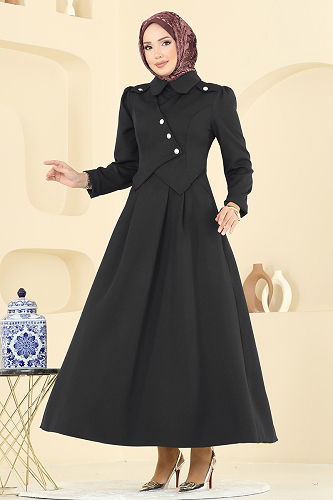 moda selvim Dress 2743SL432 Black - Thumbnail