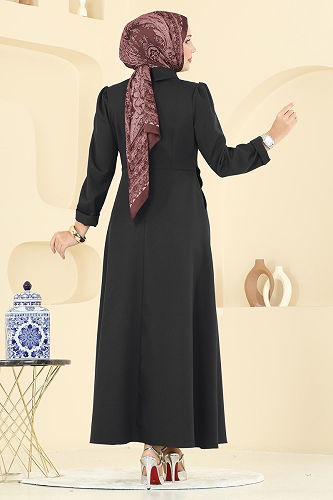 moda selvim الفستان أسود 2743SL432 - Thumbnail