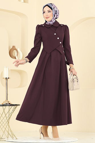 moda selvim Dress 2743SL432 Damson - Thumbnail