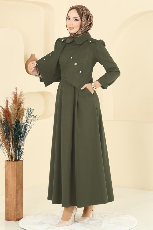 Modaselvim Dress Dress 2743SL432 Khaki