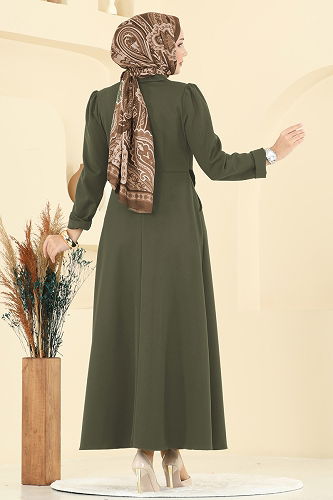 moda selvim Dress 2743SL432 Khaki - Thumbnail