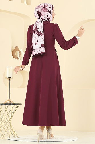 moda selvim الفستان خمري 2743SL432 - Thumbnail