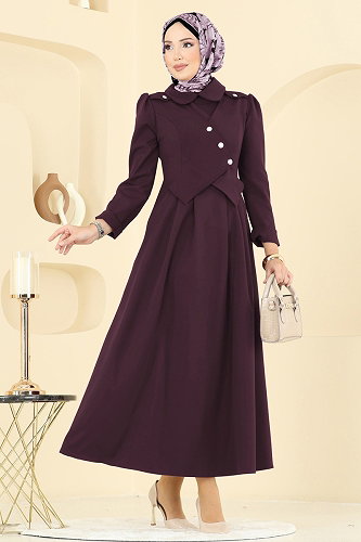 moda selvim Dress 2743SL432 Light Damson - Thumbnail