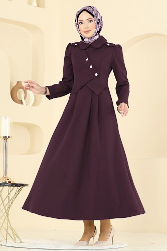 moda selvim Dress 2743SL432 Light Damson - Thumbnail