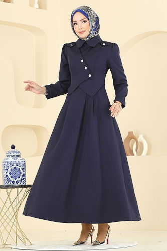 moda selvim Dress 2743SL432 Navy Blue - Thumbnail