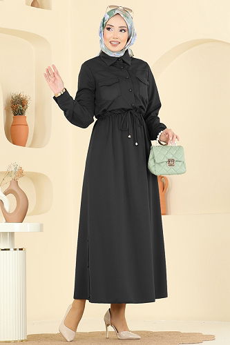 moda selvim Dress 2744SL432 Black - Thumbnail