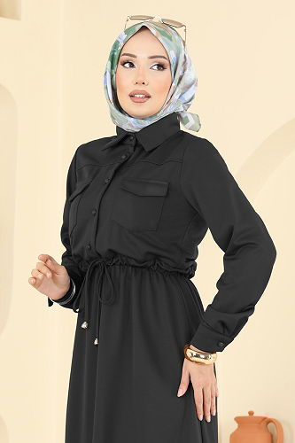 moda selvim Dress 2744SL432 Black - Thumbnail