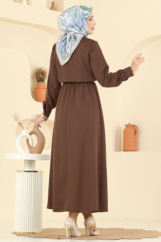 moda selvim Dress 2744SL432 Brown - Thumbnail
