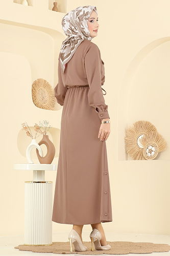 moda selvim Dress 2744SL432 Latte - Thumbnail