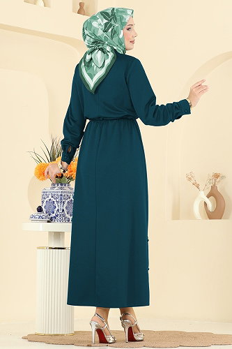 moda selvim Dress 2744SL432 Petroleum - Thumbnail