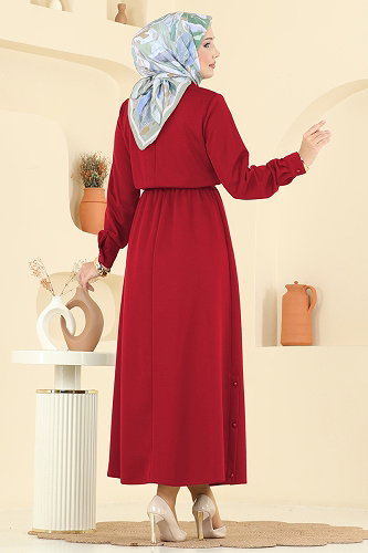 moda selvim الفستان احمر 2744SL432 - Thumbnail