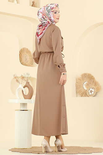 moda selvim الفستان بيج 2744SL432 - Thumbnail