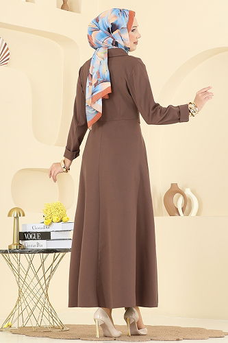 moda selvim الفستان بيج غامق 2746SL432 - Thumbnail
