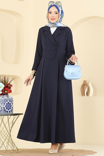 moda selvim الفستان كحلي 2746SL432 - Thumbnail