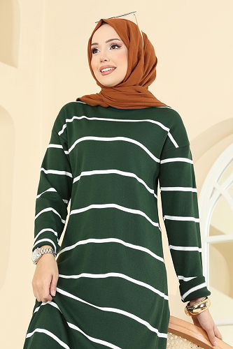 moda selvim الفستان زيتي 2747AYD574 - Thumbnail