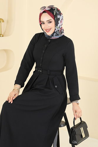 moda selvim الفستان أسود 2749SL432 - Thumbnail