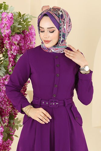 moda selvim الفستان أرجواني 2749SL432 - Thumbnail