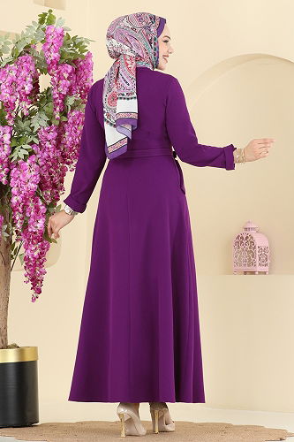 moda selvim الفستان أرجواني 2749SL432 - Thumbnail
