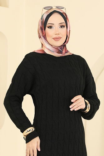moda selvim الفستان أسود 2752AYD574 - Thumbnail