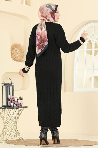 moda selvim الفستان أسود 2752AYD574 - Thumbnail