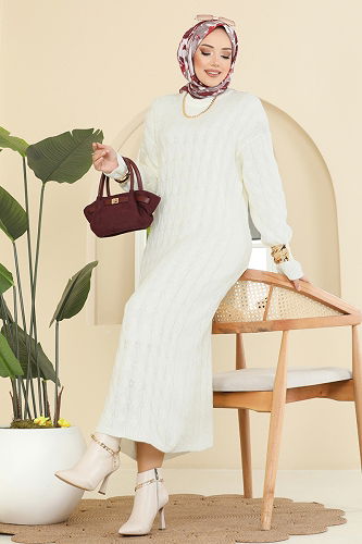 moda selvim الفستان سكري 2752AYD574 - Thumbnail