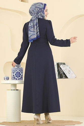 moda selvim Dress 2754SL432 Navy Blue - Thumbnail