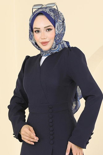 moda selvim الفستان كحلي 2754SL432 - Thumbnail