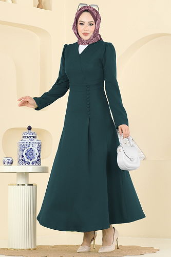 moda selvim Dress 2754SL432 Petroleum - Thumbnail