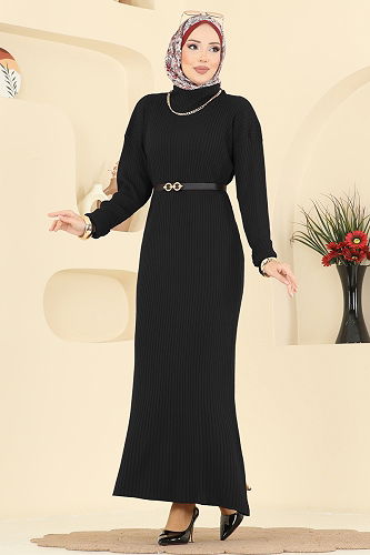 moda selvim Dress 2761AYD574 Black - Thumbnail
