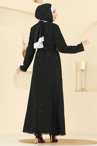 moda selvim Dress 2761SL432 Black - Thumbnail